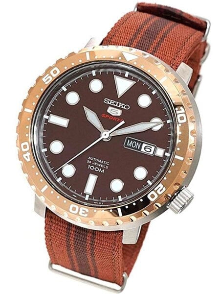 Seiko 5 Sports Automatic 24-Jewel Bottle-Cap, Root Beer Watch #SRPC68K1
