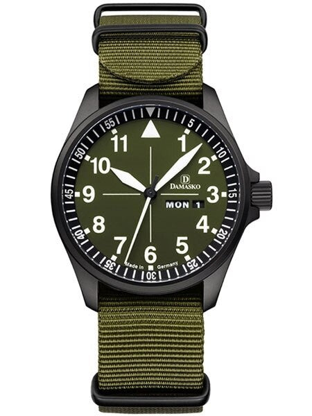 Damasko Swiss ETA Automatic with a 42mm Black Ion Case, Green Dial #DH3.0Black