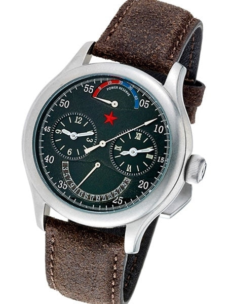 Red Star Dual-Time Automatic Watch with 42-Hour Power Reserve, Retrograde Date #6202G-2545B