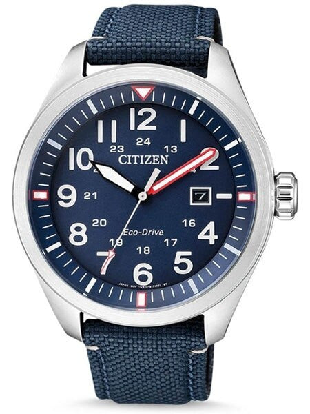 Citizen Military Watch Eco-Drive Blue Dial with Blue Nylon Strap #AW5000-16L