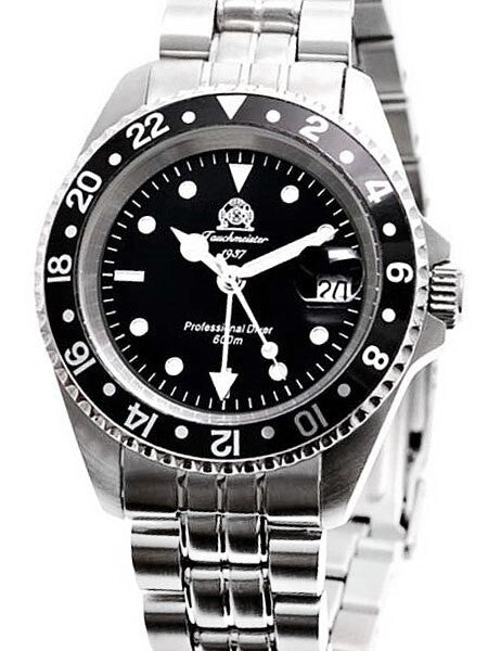 Tauchmeister T0021 600-Meter Quartz GMT Dive Watch with Screw-Down Crown