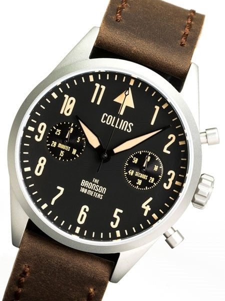 Collins Aviator-Styled Chronograph Watch with 40mm Case and Sapphire Crystal #CW02112