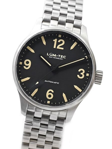 Lum-Tec 38mm Automatic Dress Watch with Double Curved AR Sapphire Crystal #C5