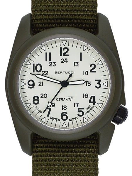 Bertucci A-2CT Cera-Tiâ¢ Ceramic Coated Titanium Field Watch with Swiss Quartz Movement #12135