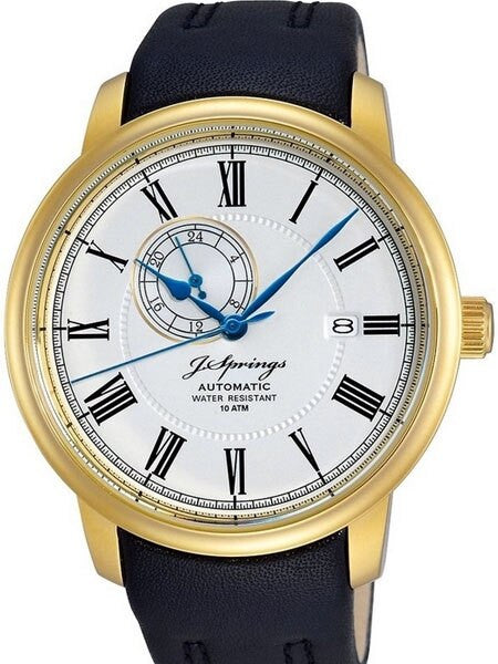 J. Springs Automatic 24-Jewel Classic Goldtone Watch with 24-Hour Sub-Dial #BEG003