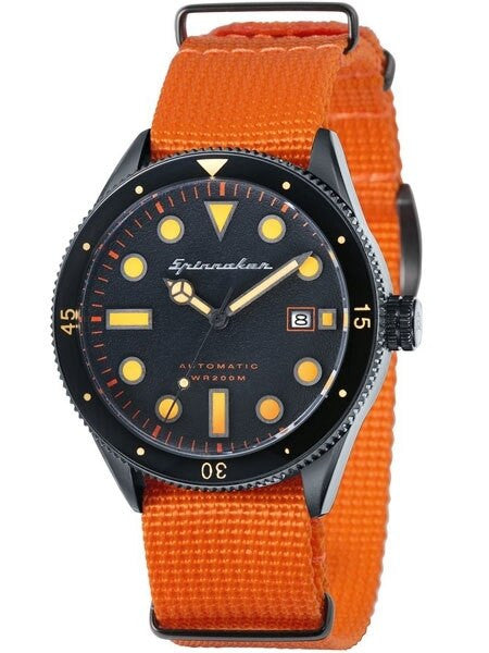 Spinnaker Cahill Automatic Dive Watch with 43mm Black IP Case #SP-5033-03