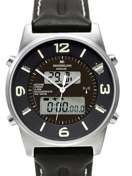 Maximilian Radio Controlled, Analog Digital Chronograph GMT, Alarm Watch #5402-2