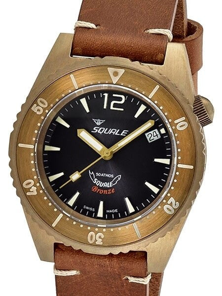 Squale 500 meter Professional Swiss Automatic Dive watch with Bronze Case #1521BR-026-G