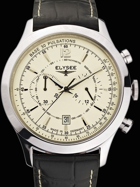 Elysee 43mm Artos Quartz Chronograph Watch with 60-minute Stopwatch #18003
