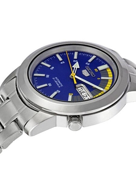 Seiko 5 Automatic Blue Dial Watch with Stainless Steel Bracelet #SNKK27