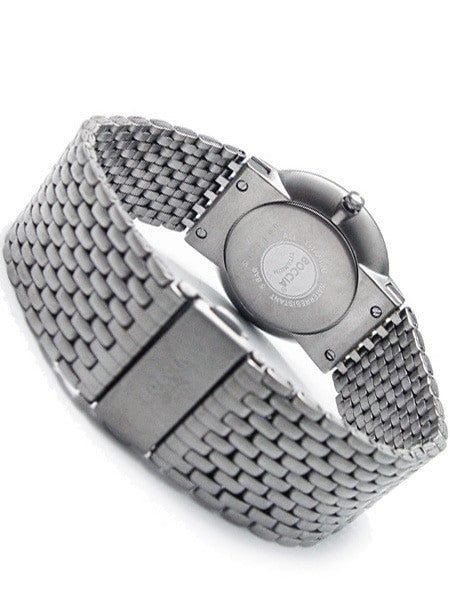 Boccia Mens Silver Quartz Watch with 37mm Titanium Case and Matching Bracelet #3514-04