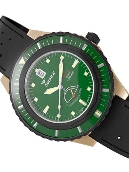 Squale Master Professional Swiss Automatic Dive watch with Bronze Case, Power Reserve #MSTR-Bronze-Green-R