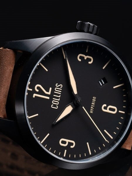 Collins Hyperion Swiss Automatic Watch with 40mm PVD Case and a Double-Dome AR Sapphire Crystal #CWB02