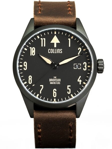Collins 24-Jewel Automatic Aviator-Styled Watch with PVD Case and Sapphire Crystal #CW01211