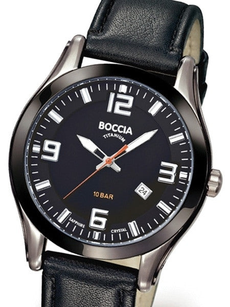 Boccia Mens Quartz Sport Watch with 42mm Titanium Case and Sapphire Crystal #3555-01