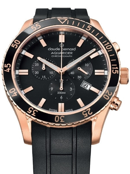 Claude Bernard Aquarider Black Dial Chronograph Dive Watch #10223-37RNCA-NIR