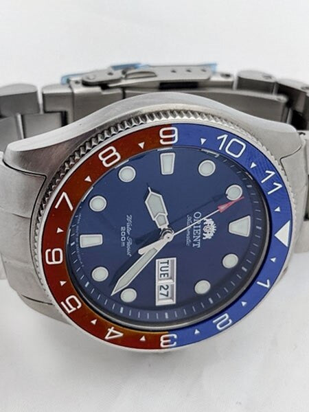 Scratch and Dent - Orient Ray II Blue Dial Automatic Dive Watch with SS Bracelet #AA02005D 22