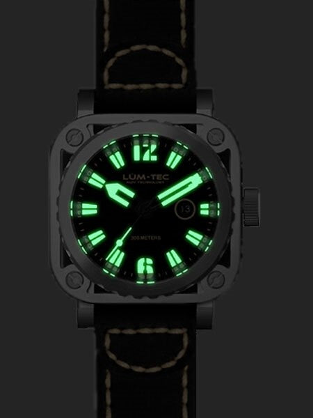 Lum-Tec G1 Watch with Sapphire Crystal and Skeletal Case Design #G1-Vintage