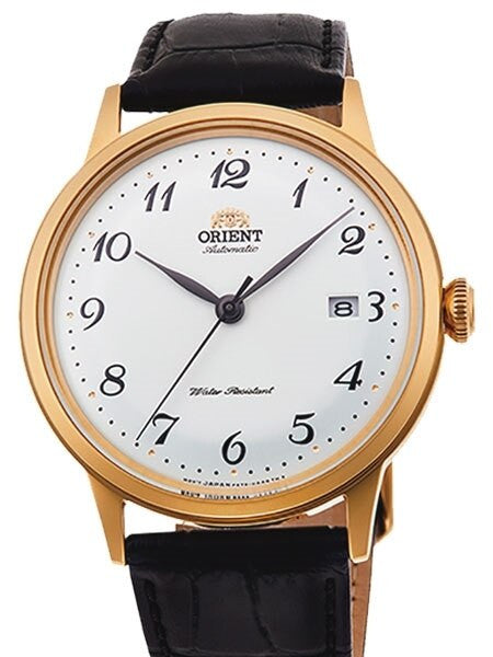 Orient Bambino 5th-Gen Automatic Dress Watch with White Dial, Arabic Numerals #RA-AC0002S10A