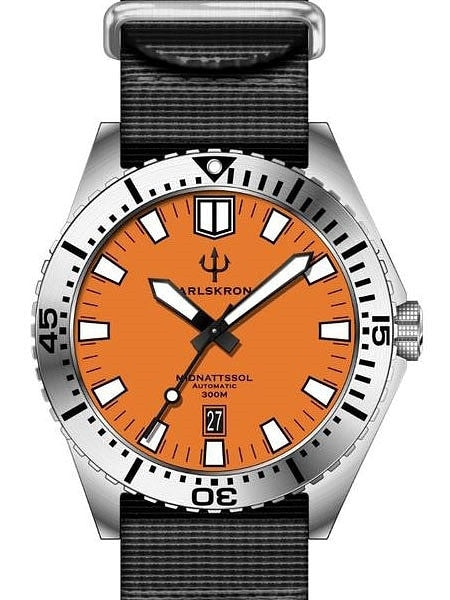 Karlskrona Midnattssol 300-Meter Automatic Dive Watch with 43mm Case #MID-OD
