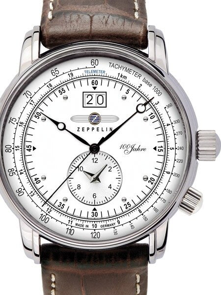 Graf Zeppelin German Made Dual Time Big Date 100 Years of Zeppelin Watch #7640-1