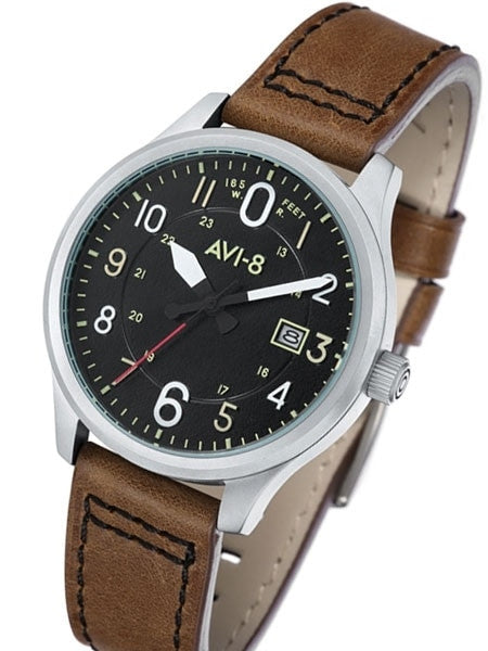 AVI-8 Hawker Hurricane Aviator Watch with Altimeter Style Dial #AV-4053-0B