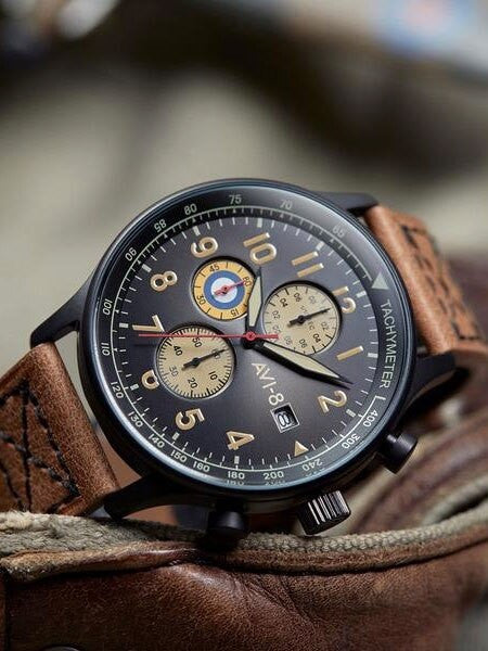 AVI-8 Hawker Hurricane Aviator Chronograph Watch #AV-4011-0KÂ 