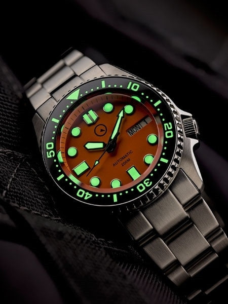 Islander 38mm Automatic Dive Watch with Solid-Link Bracelet, AR Sapphire Crystal, and Luminous Ceramic Bezel Insert #ISL-22