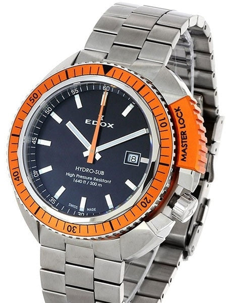 Edox Hydro-Sub Swiss Quartz Dive Watch with Edox MasterLock  #53200-3OM-NIN