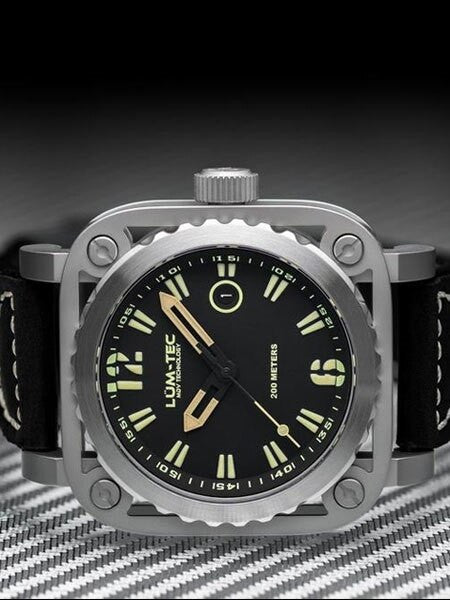 Lum-Tec G1 Watch with Sapphire Crystal and Skeletal Case Design #G1-Vintage