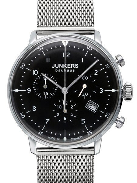 Junkers Bauhaus Swiss Quartz Chronograph with Domed Hesalite Crystal #6086M-2