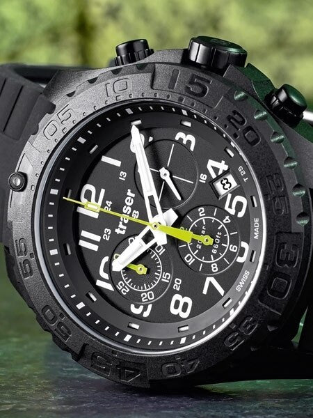 Traser Outdoor Pioneer Chronograph with Tritium Illumination and Rotating Black Bezel #105199