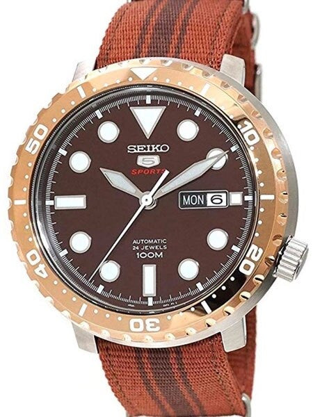 Seiko 5 Sports Automatic 24-Jewel Bottle-Cap, Root Beer Watch #SRPC68K1