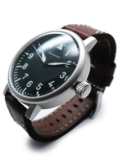 Messerschmitt Jumbo Fliegeruhr Watch with Aviator Leather Strap #ME-55DB