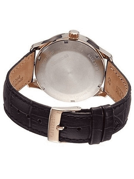 Citizen Automatic Black Dial Watch with Brown Leather Strap #NH8353-00H
