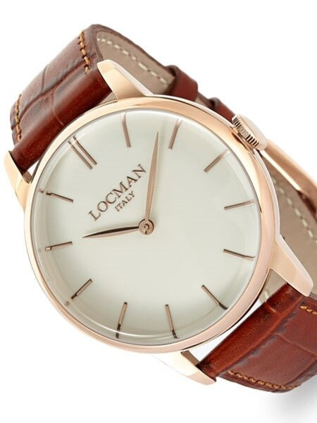 Locman 1960's Collection Elegant Quartz Dress Watch with 41mm Case #0251V10-RGAVRGPN