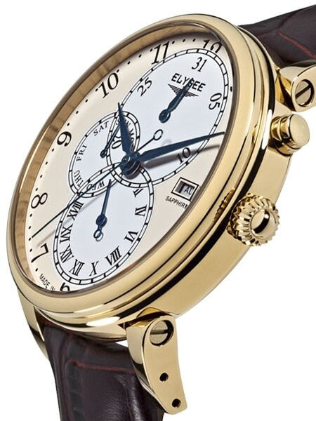 Elysee 42mm Daidalos Quartz Dress Watch with Calendar and 24-Hr Sub-Dial #80515