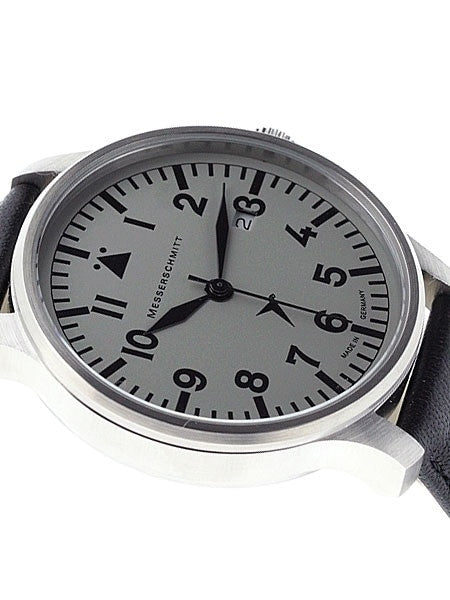 Messerschmitt Fliegeruhr Watch with Black Leather Strap #ME-42S