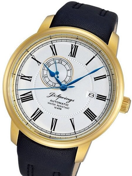 J. Springs Automatic 24-Jewel Classic Goldtone Watch with 24-Hour Sub-Dial #BEG003
