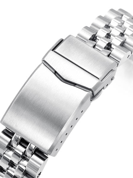 Strapcode 20mm ANGUS-J "Louis" 316L Stainless Steel Watch Bracelet for Seiko Cocktail Time, V-Clasp #SS201820B071