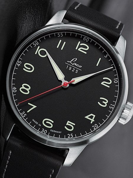 Laco Classic Black Automatic Watch with 42mm Case and Sapphire Crystal #861610