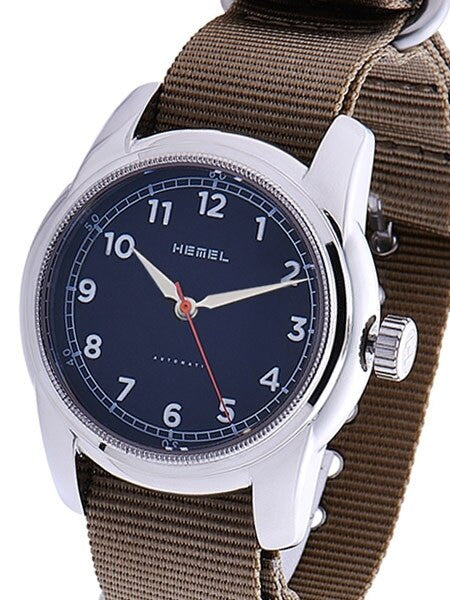 HEMEL Track Automatic Military-Styled Watch with Matte Black Dial and Sapphire Crystal #HM2