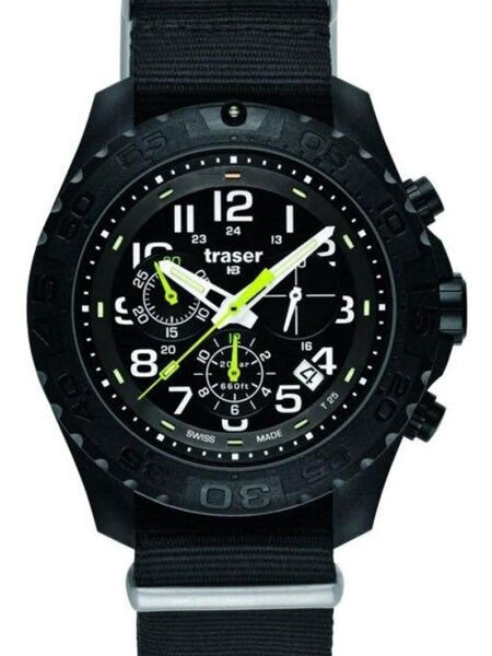 Traser Outdoor Pioneer Chronograph with Tritium Illumination and Rotating Black Bezel #102908