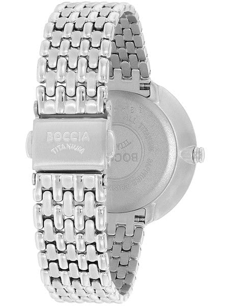 Boccia Ladies Quartz Watch with MOP Dial, Titanium Case and Matching Bracelet #3244-05