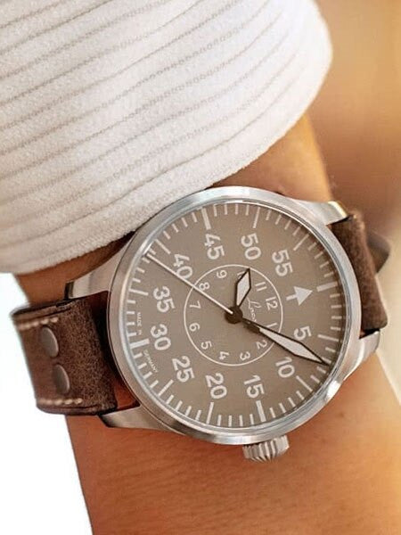 Laco 39mm Aachen Taupe Automatic Pilot Watch with Sapphire Crystal #862126