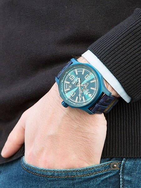 Vostok-Europe Radio Room, 32-Jewel Automatic Watch with Blue Case and Dial #595D533