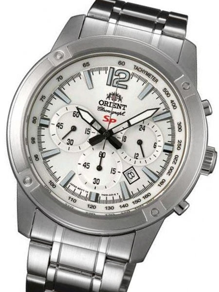 Orient Quartz Chronograph with 60-Minute Stopwatch and 24-Hr Sub-Dial #TW01005W