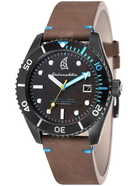 Spinnaker Wreck Automatic Vintage Style Sports Watch with Distressed IP Case #SP-5051-04