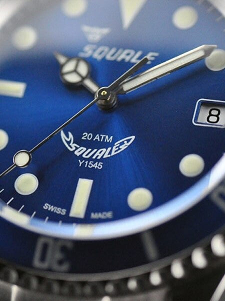Squale 200 meter Blueray Swiss Automatic Dive watch with Domed Sapphire Crystal #1545-BR