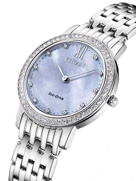 Citizen Ladies Eco-Drive Watch with MOP Dial and Swarovski Crystals #EX1480-82D